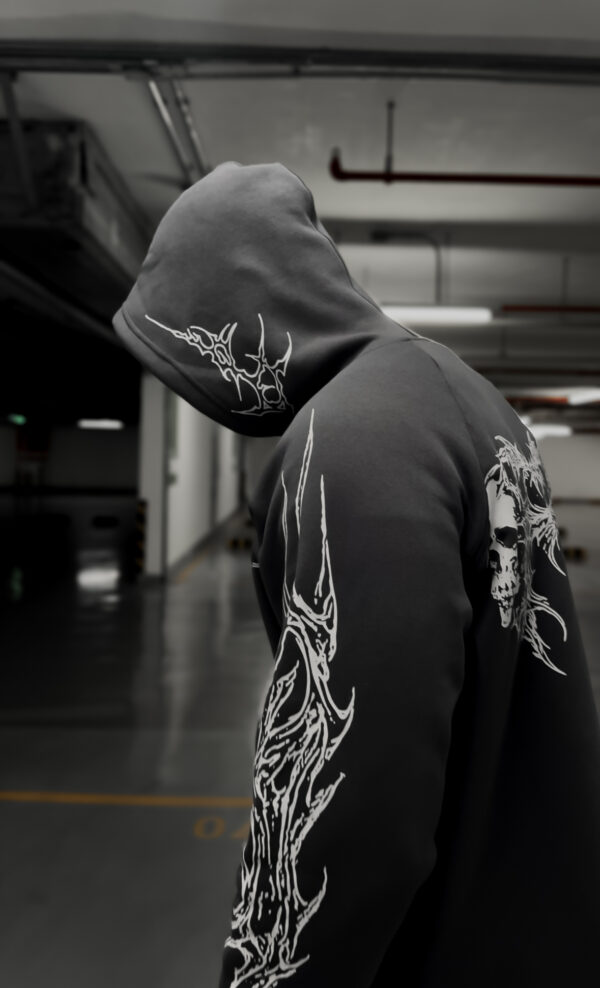 AFTER-DEATH ZIP HOODIE – DARK ASH
