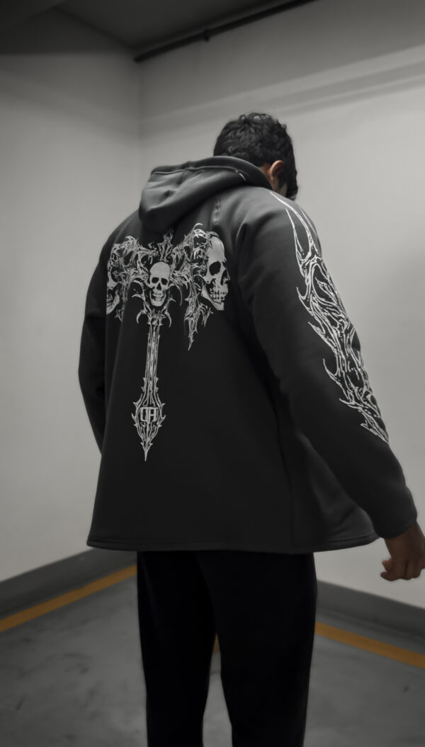 AFTER-DEATH ZIP HOODIE – DARK ASH