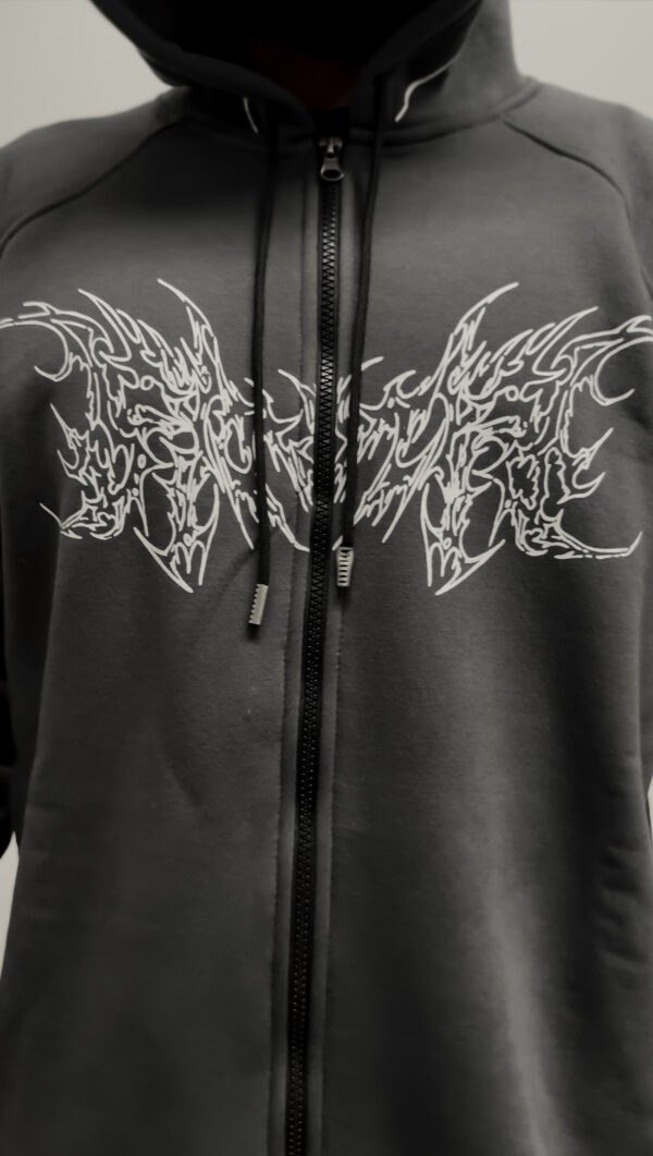 AFTER-DEATH ZIP HOODIE – DARK ASH