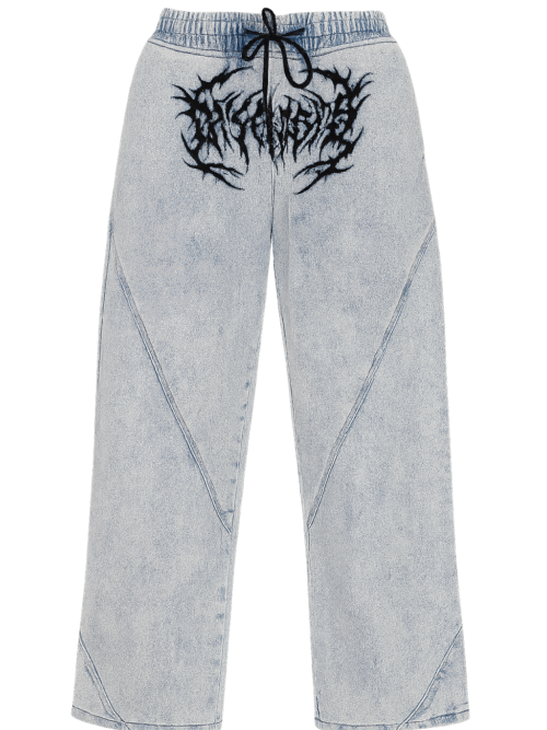 Night Frost Denims(Black Embroidered Design)