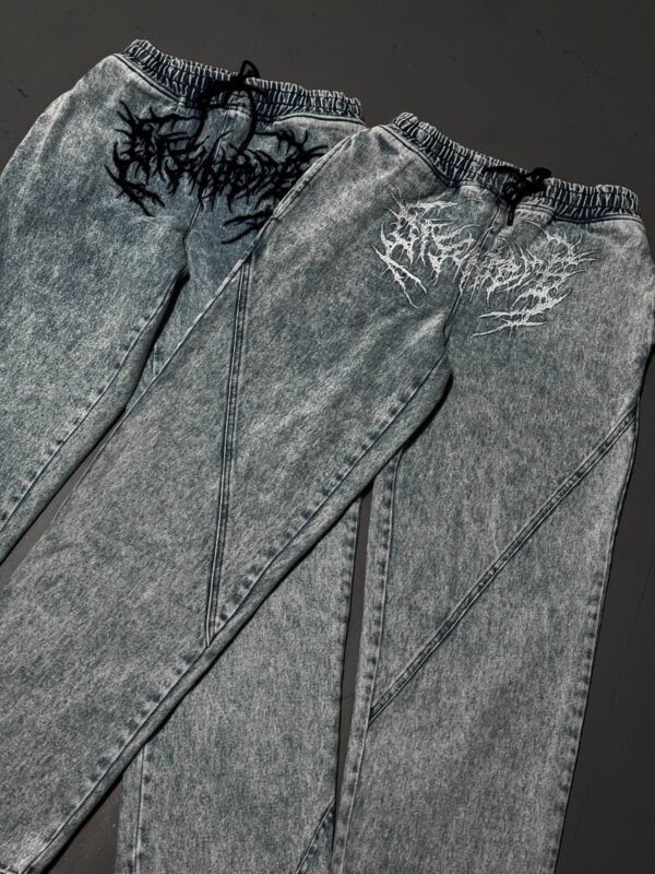 Night Frost Denims(White Embroidered Design)