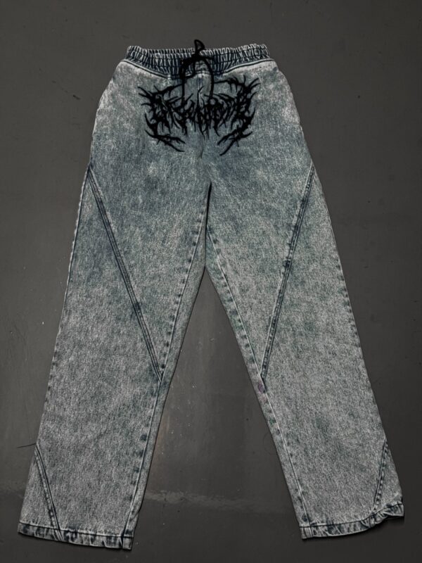 Night Frost Denims(Black Embroidered Design)