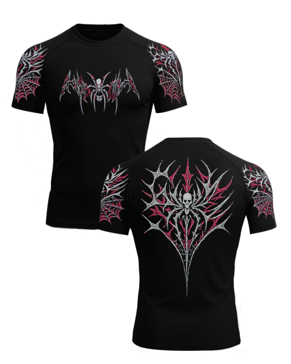 Web of Wrath compression tee (Red mixed Pink)
