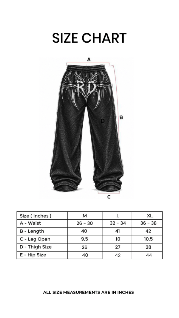 size-chart-2 “VEILBORN BLACK EDITION” PANTS